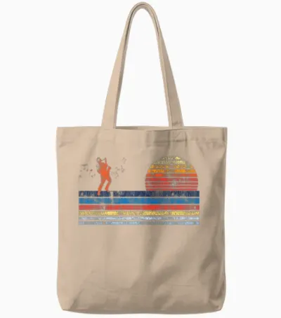 Saxophone Retro Vintage Tote Bags - Natural