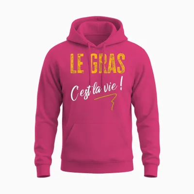 Tv Le Gras C'est La Vie Phrase Culte Series Kaamelott Humour T-Shirt, Black Unisex Hoodie - Heliconia