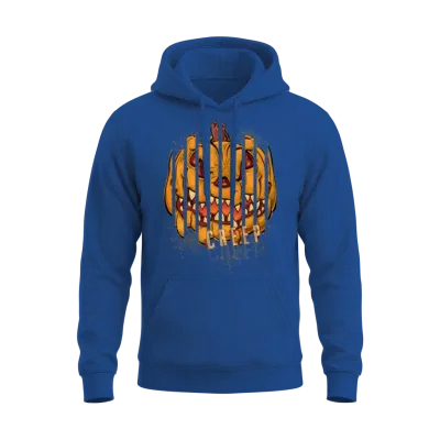 Scary Pumpkin Spooky Halloween Carved Pumpkin Face Unisex Hoodie - Royal