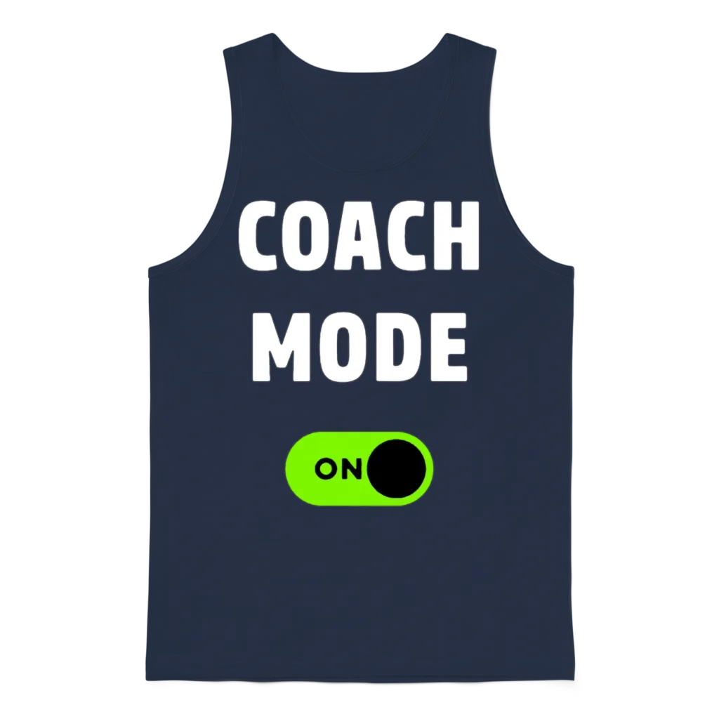 Coach Mode on Funny Coach Gift Sport Unisex Tank Top - Navy