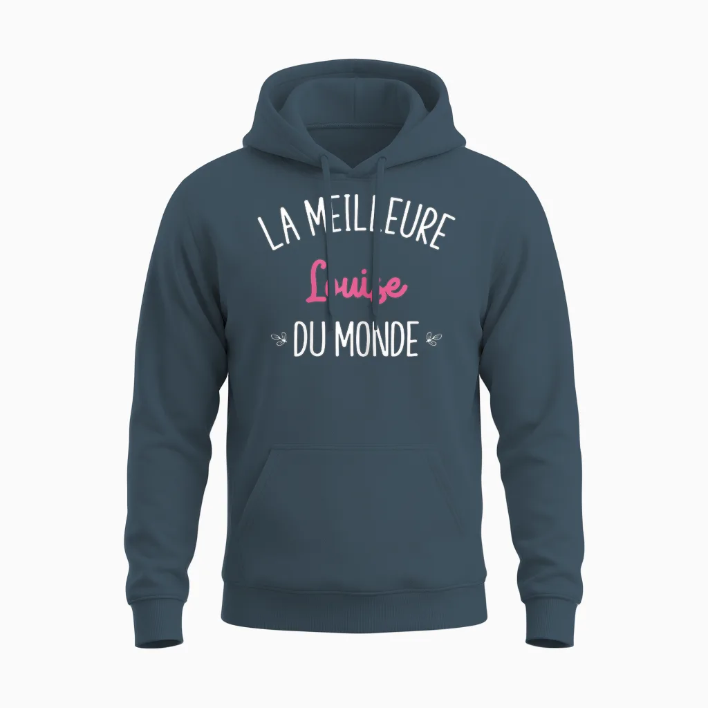 Woman Humor Personalized Gift Bff First Name Louise T-Shirt, Black, Female X-Small Unisex Hoodie in Dark Heather