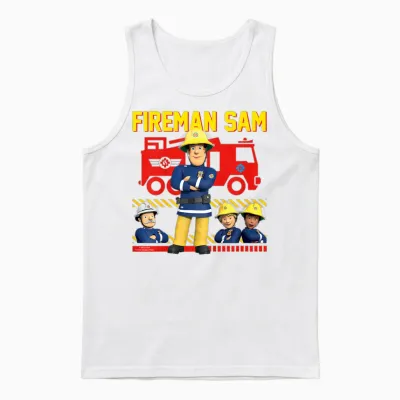Children's T-Shirt Fireman Sam - Allzeit Bereit Unisex Tank Top - White