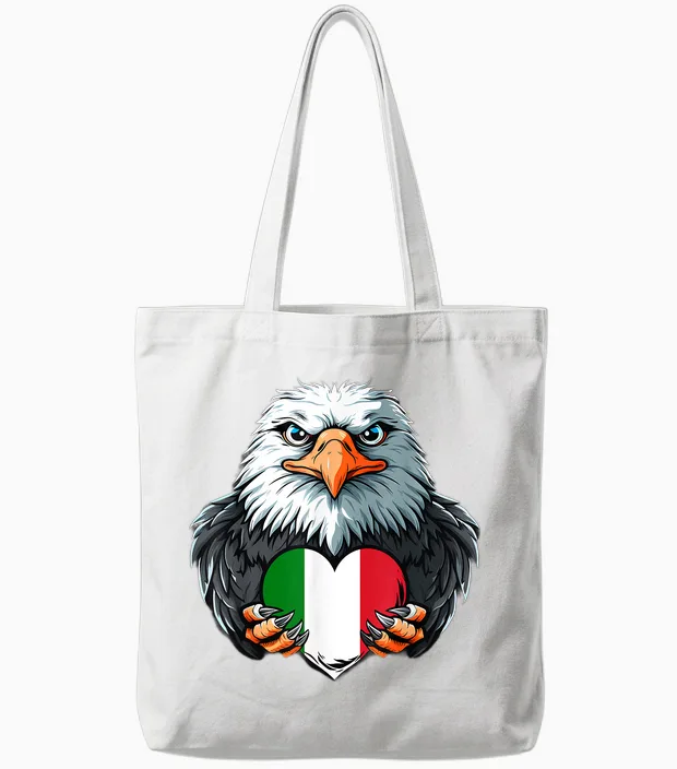 Drapeau Italien Aigle Fierté Italienne Racines Italiennes Drapeau Italie Tote Bags in White