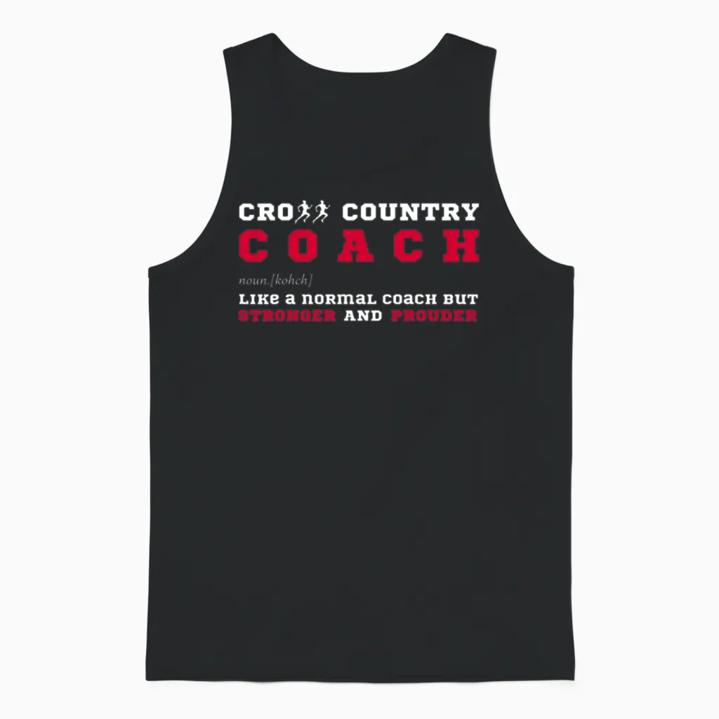 Cross Country Coach Sports Coaching Fun Definition Unisex Tank Top in Black