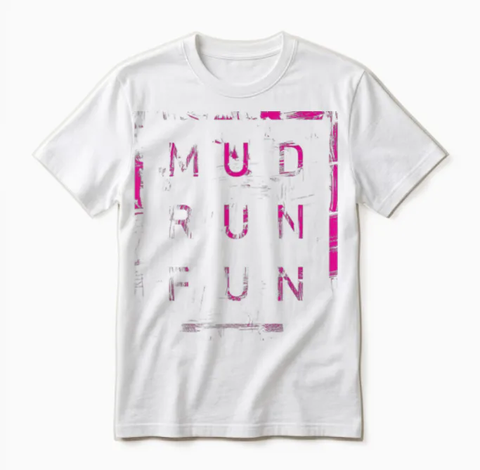 Mud Run Fun Tough Mudder Pink Trail Running Und Marathon Unisex T-Shirt in White