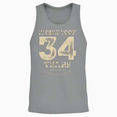 Funny 34th Birthday Age 34 Years Old Unisex Tank Top - Sport Grey