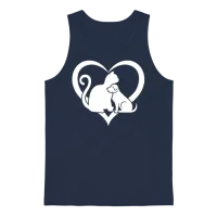 Dog and Cat Lover Dog Lover - Funny Cat & Dog Hear Unisex Tank Top - Navy – 1