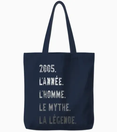 Millésime 2005 Homme Mythe Légende Anniversaire 20 Ans Homme Tote Bags - Navy