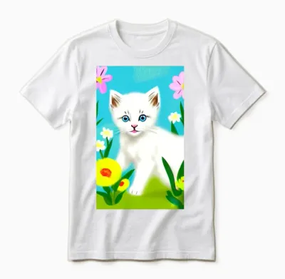 Cute White Kitten Unisex T-Shirt - White