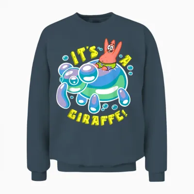 Mademark X Spongebob Squarepants - Spongebob Its a Giraffe Patrick Star Riding Balloon Giraffe Unisex Sweatshirt - Dark Heather