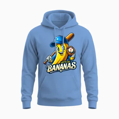 Funny Let's Go Bananas Cute Banana Fruit Lover Game Day Unisex Hoodie - Carolina Blue