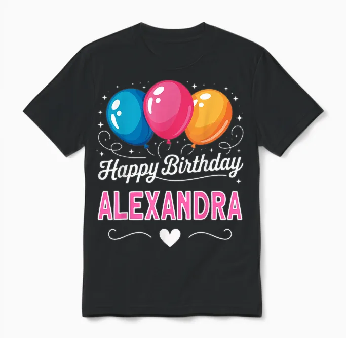 Joyeux Anniversaire En Disant Alexandra Unisex T-Shirt in Black