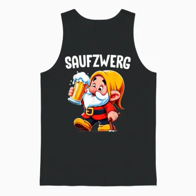 Saufzwerg Funny Beer Carnival T-Shirt, Black Unisex Tank Top - Black