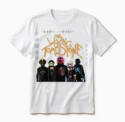 The Living Tombstone Unisex Classic Cartoon T-Shirt - Black, Small Unisex T-Shirt - White