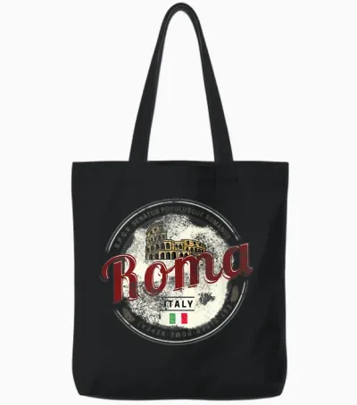 Rom Italien Kolosseum Vintage Souvenir Tote Bags - Black