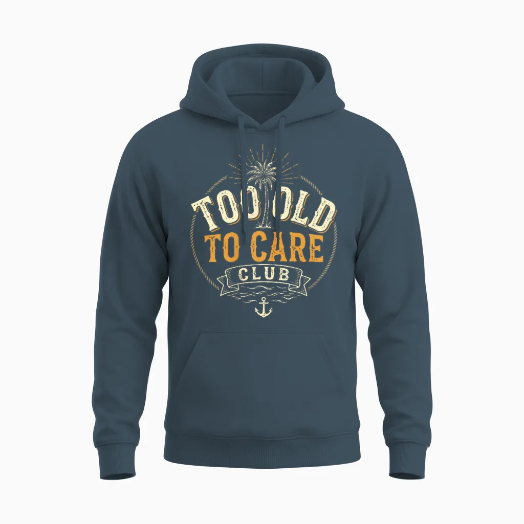 Too Old to Care Club My Give a Damn Is Broken 2 Side Unisex Hoodie in Dark Heather