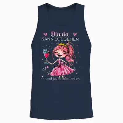 Women's Princess Bin Da Kann Losgehen Es Escaliert Eh Costume T-Shirt, Black Unisex Tank Top - Navy