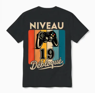 Level 19 Years Man 2006 Birthday Gamer Level 19 Man Unisex T-Shirt - Black