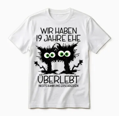 19 Jahre Verheiratet Perlmutthochzeit 19 Hochzeitstag Unisex T-Shirt - White