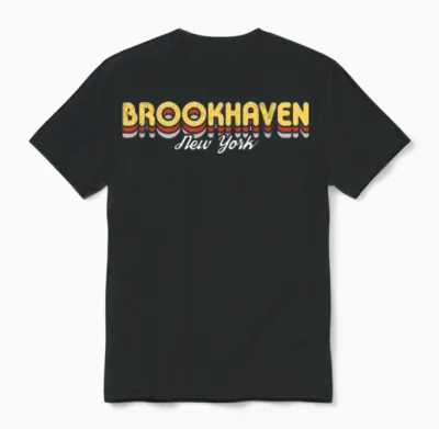 Retro Brookhaven New York Unisex T-Shirt - Black