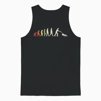 Rasenmäher Gärtner Retro Rasenmähen Evolution Garten Rasen Unisex Tank Top - Black