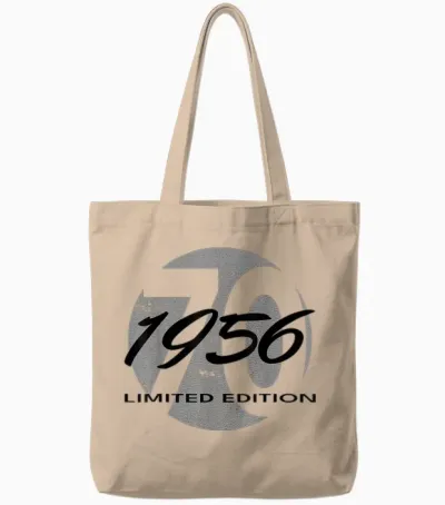 70th Birthday Man Woman 70 Years 1956 Funny Gift Tote Bags - Natural