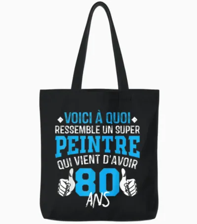 Anniversaire Peintre 80 Ans - 80e Anniversaire Blague Tote Bags - Black