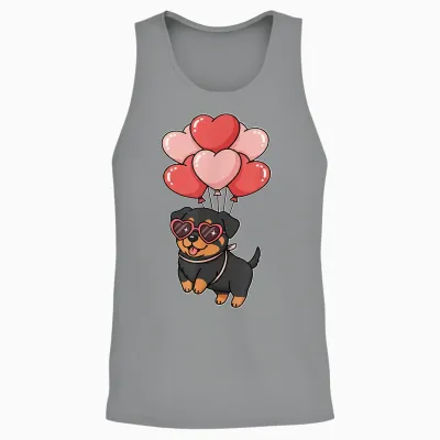 Funny Womens Valentines Day Heart Balloons Rottweiler Lover Unisex Tank Top - Sport Grey