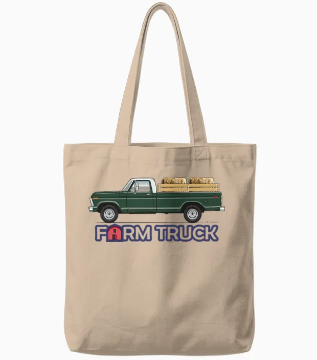 Farm Truck Mallard Green & Country Tote Bags in Natural