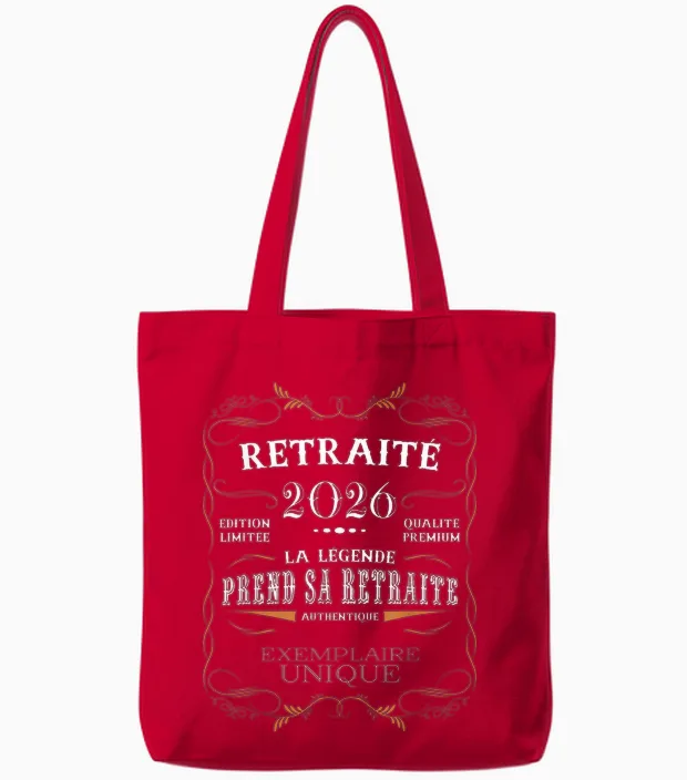 La Légende Takes Her Retirement - Funny Retirement 2026 Tote Bags in Red