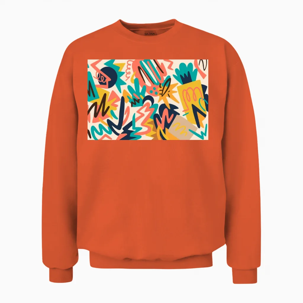 Retro Pop Chaos Unisex Sweatshirt in Orange