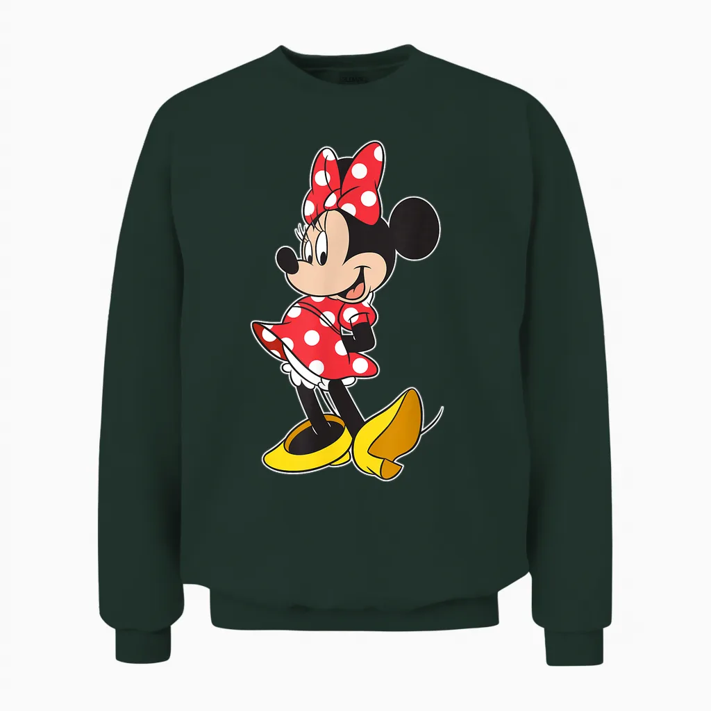Disney Minnie Mouse Classic Pose T-Shirt Small Unisex Sweatshirt in Forest