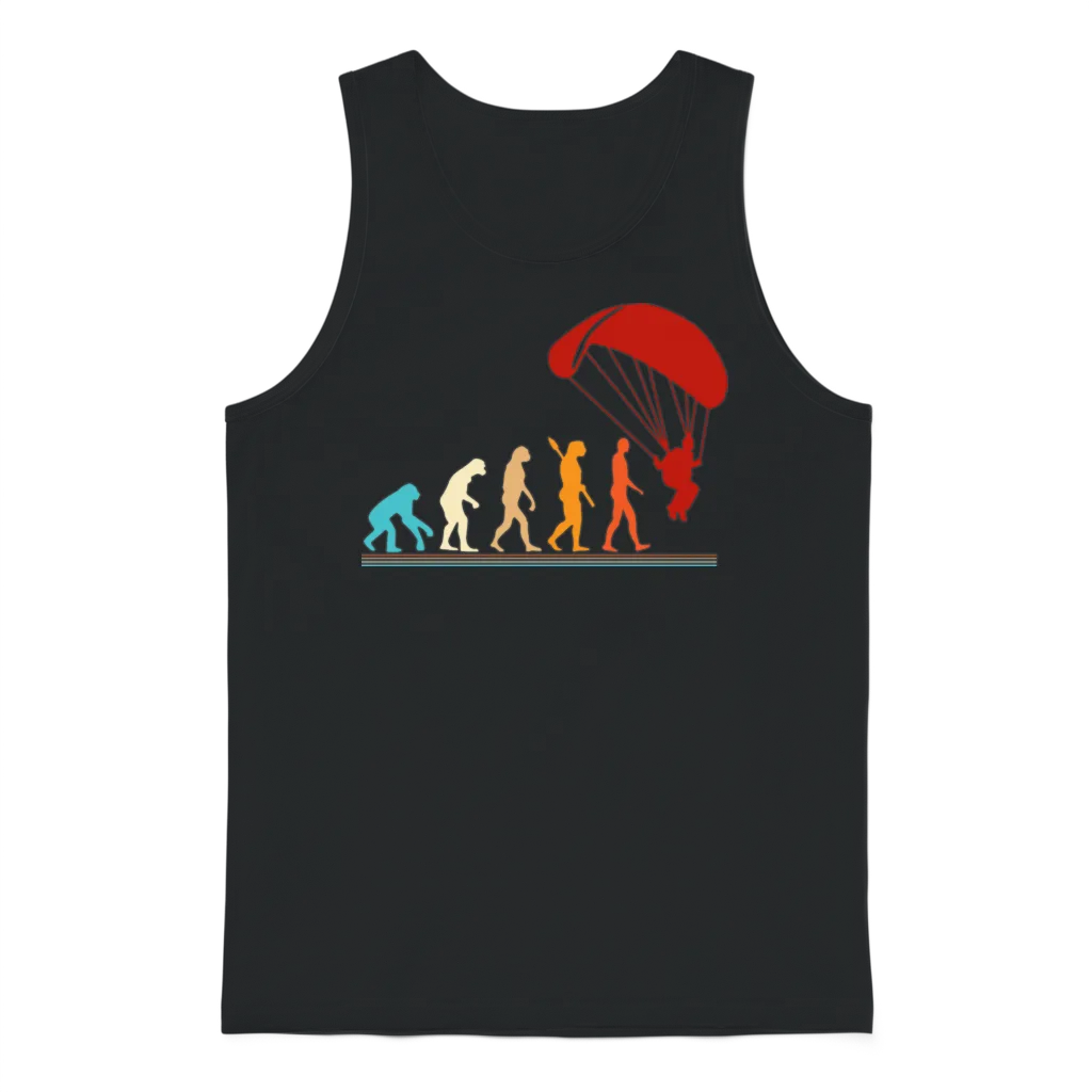 Funny Skydiving Evolution Unisex Tank Top - Black