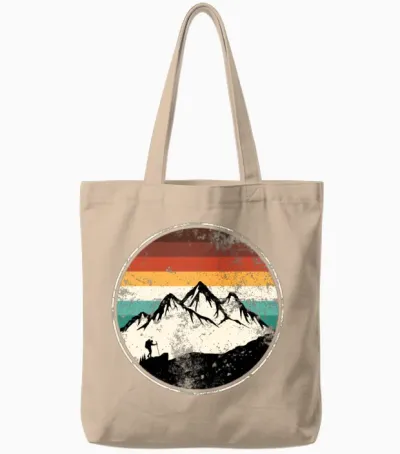 Hiking Vintage Tote Bags - Natural