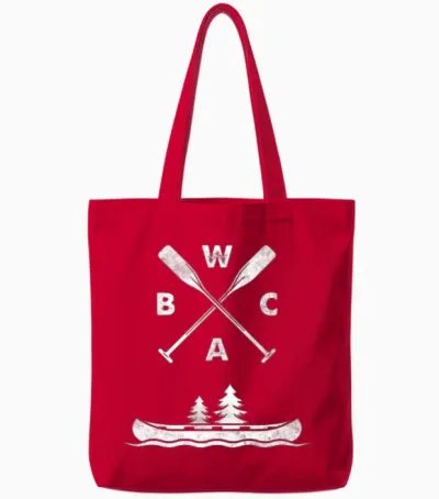 Bwca Boundary Waters Canoe Design Tote Bags - Red