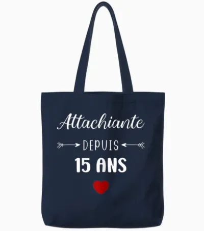 Attachiante 15 Years Birthday 15 Years Girl Funny Teen T-Shirt, Black Tote Bags - Navy