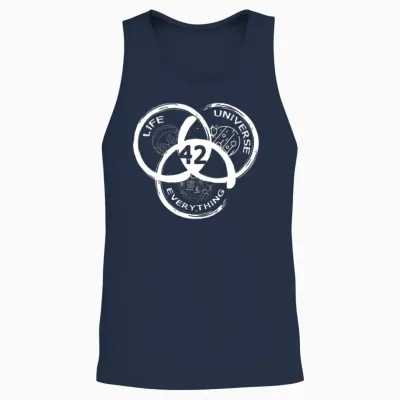 42 Answer to Life Universe and Everything Unisex Tank Top - Navy