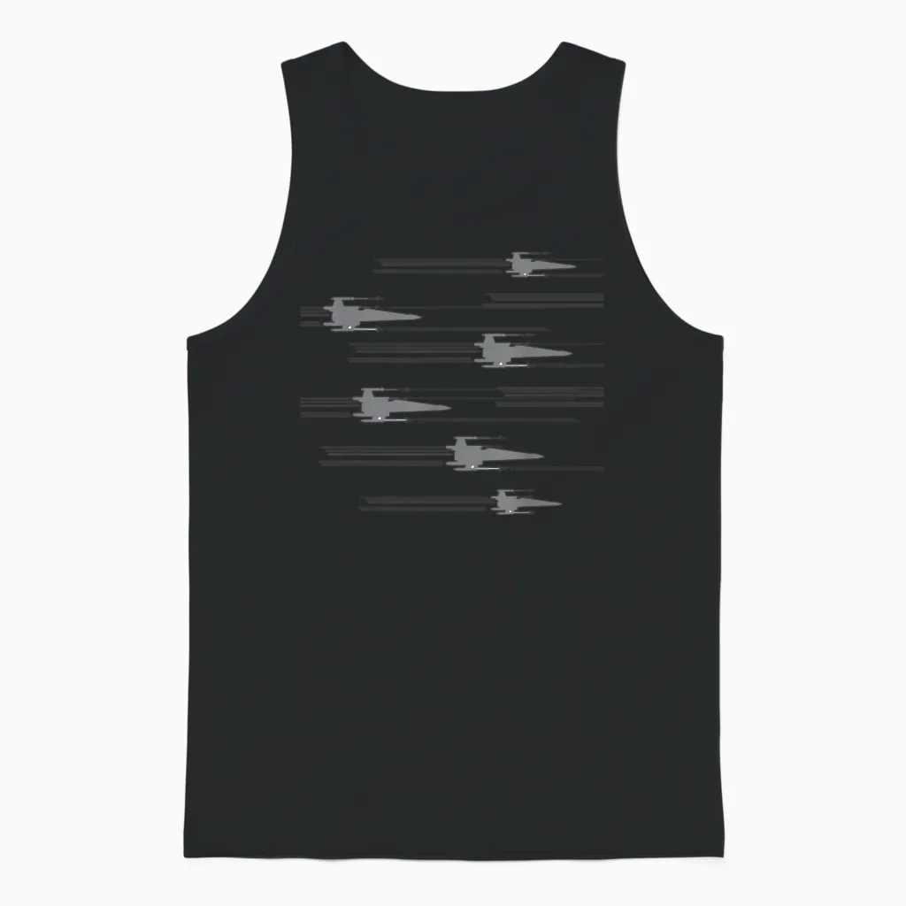 Star Wars X-Wing Starfighters Soar Pattern Unisex Tank Top in Black