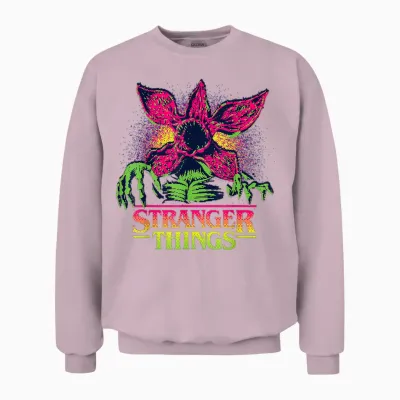 Stranger Things Season 5 Retro Video Game Demogorgon Unisex Sweatshirt - Light Pink