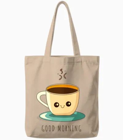 Good Morning Coffeet-Shirt Tote Bags - Natural