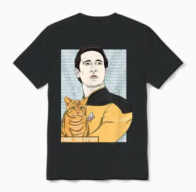 Star Trek: the Next Generation Data Ode to Spot Portrait Unisex T-Shirt - Black