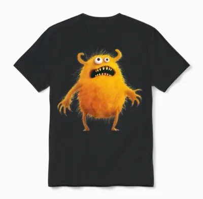 Funny Monster Unisex T-Shirt - Black