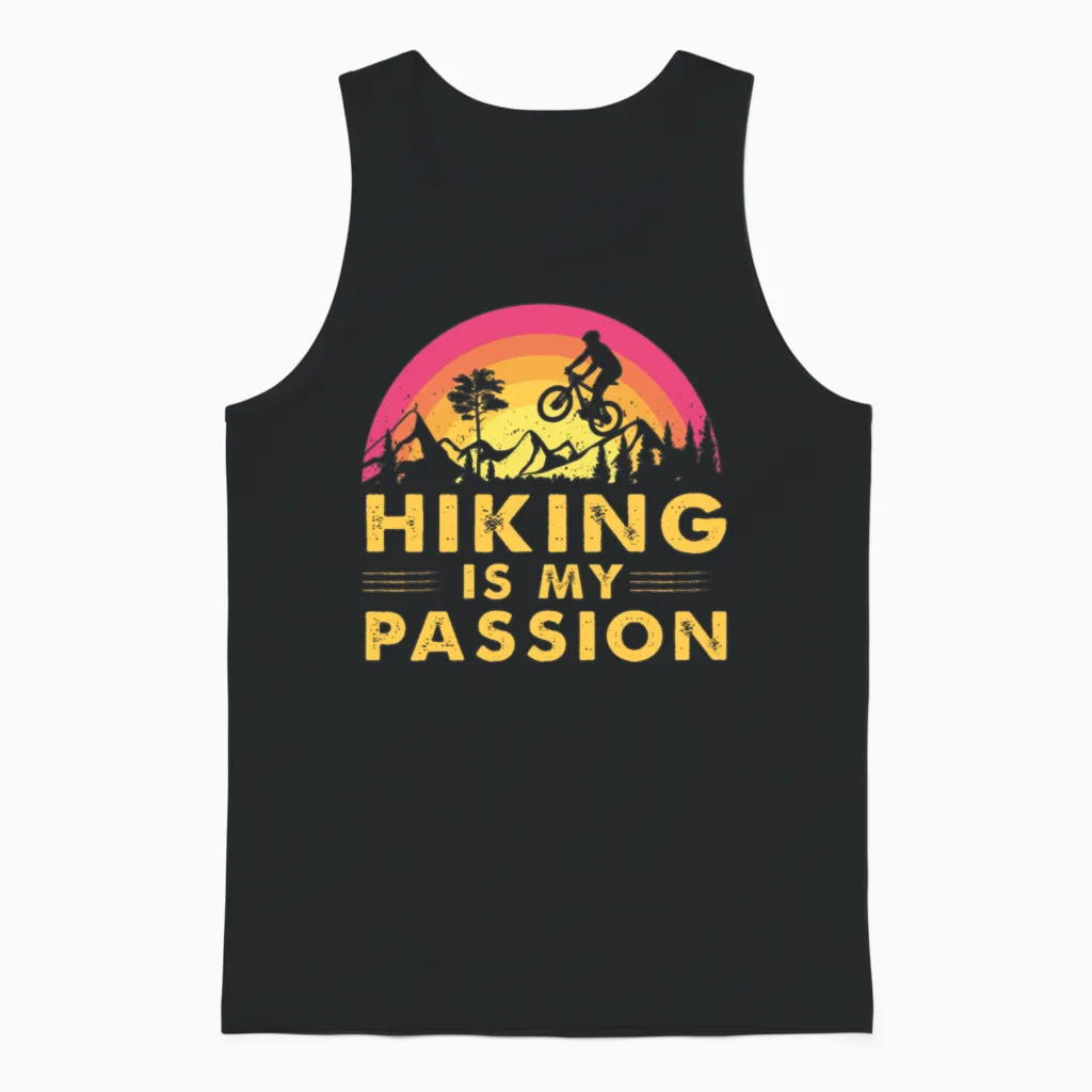 Hiking Is My Passion - & Outdoors Unisex Tank Top in Black