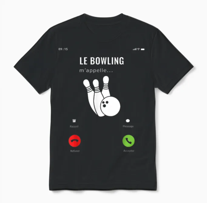 Gift Idea Funny Amateur Game Bowling Me Calls Me T-Shirt, Black, S Unisex T-Shirt in Black