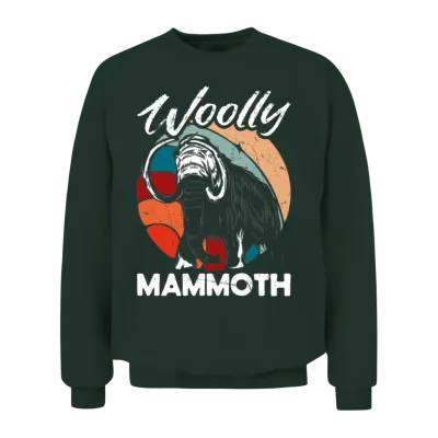 Retro Mammoth Humor Unisex Sweatshirt - Forest