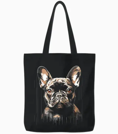 Französische Bulldogge Motiv Pet Art Hund Französische Bulldogge Tote Bags - Black