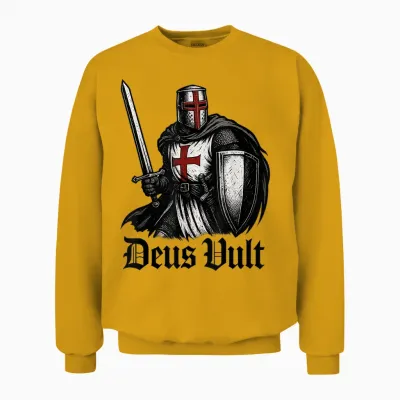Deus Vult - Christlicher Tempelritter Unisex Sweatshirt - Gold