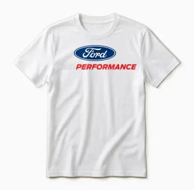 Ford Performance Logo T-Shirt, Black, S Unisex T-Shirt - White
