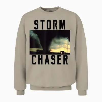 Storm Chaser Tornado Picture Weather Meteorologist Unisex Sweatshirt - Sand
