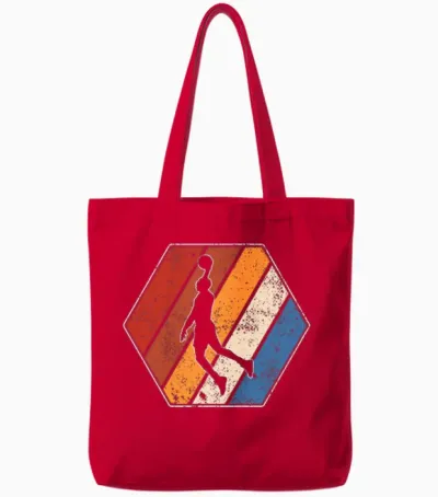 Basketball Retro Tote Bags - Red